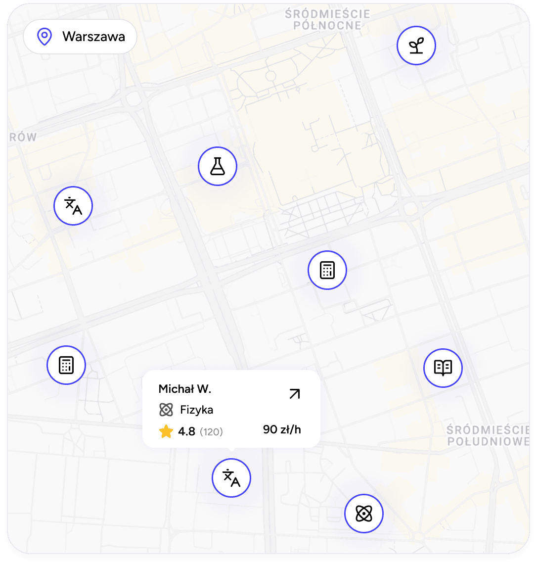 Mapa korepetytorów w Twojej okolicy
